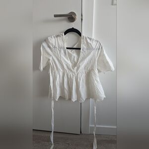 Zara eyelet embroidery top